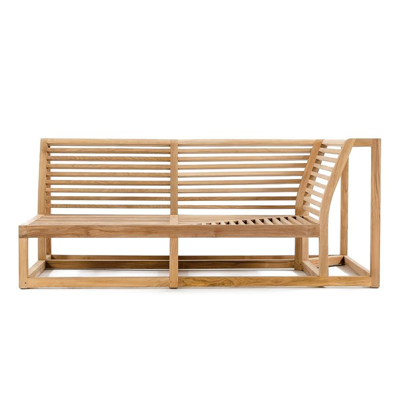 alt="13801RFDP Maya teak Left Side Sectional frame side view on white background"