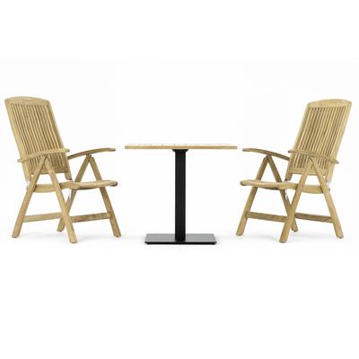Reclining 3 pc Teak Bistro Set