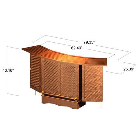 alt="70718 Somerset teak bar in open position autocad on white background "