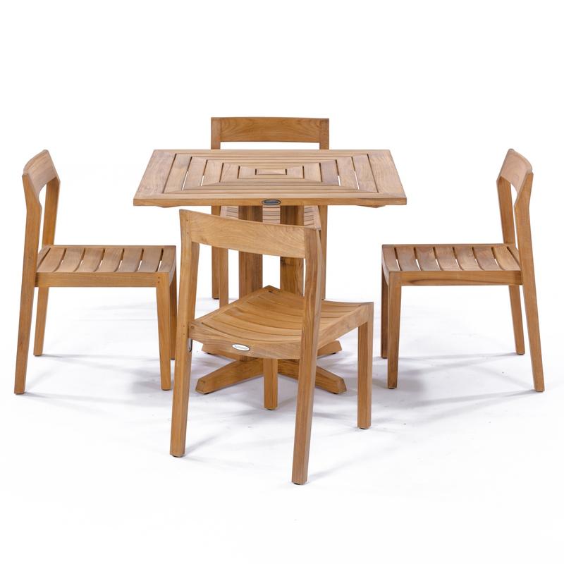 alt="70477 Horizon Pyramid 5 piece Dining Set side angled view on white background"
