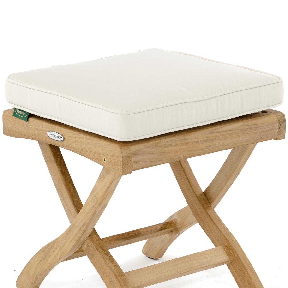 78600MTO Barbuda Ottoman Cushion on Barbuda Teak Ottoman angled on white background
