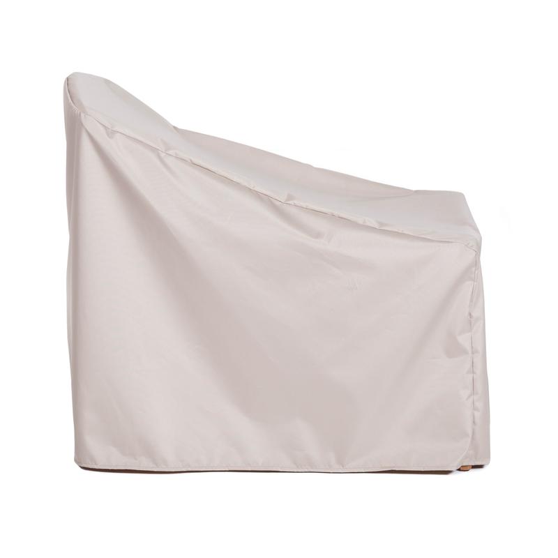 alt="62221 Adirondack Lounger Cover for 12221 Adirondack Teak Lounger side view on white background "