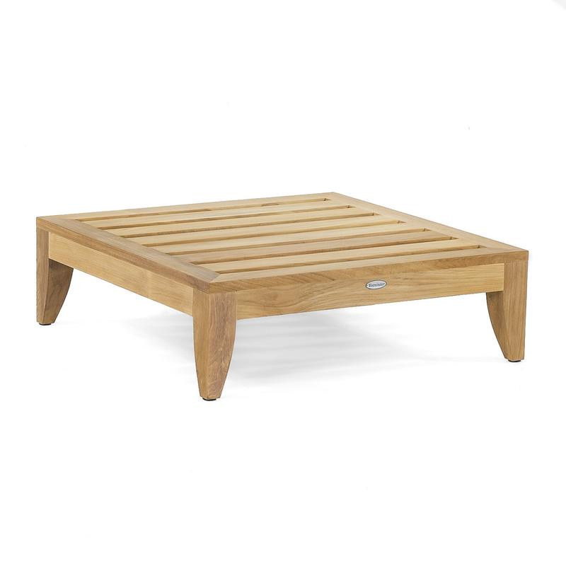 alt=" 16767 Aman Dais Sectional Ottoman Fill teak frame on a white background"