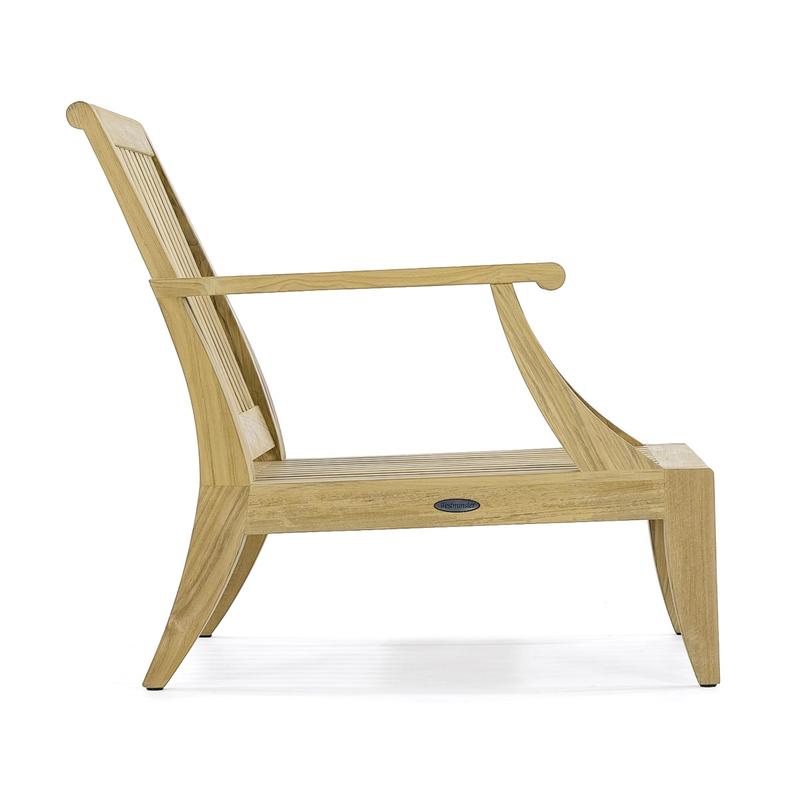 alt="12152 Laguna Lounge Chair Teak Frame in side profile on a white background"
