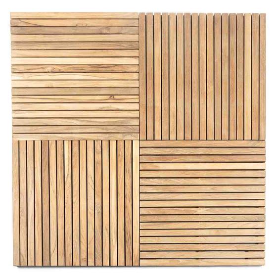 18403 Callebotise Teak Floor Tile showing 4 tiles on white background