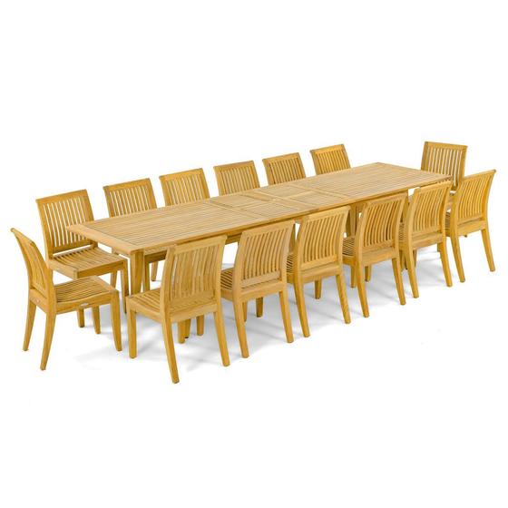 Laguna 15 pc Teak Dining Set