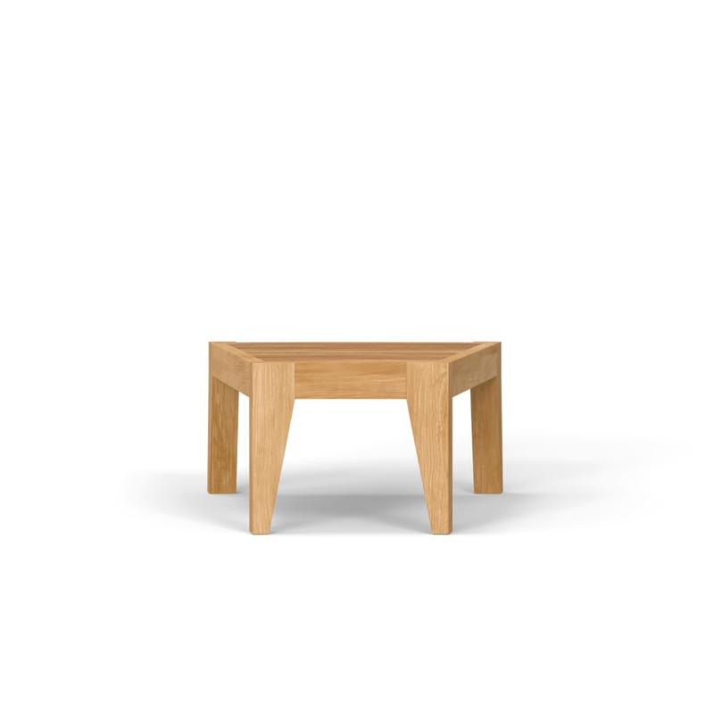 alt="14918 Kafelonia Teak End Table in front view on white background"