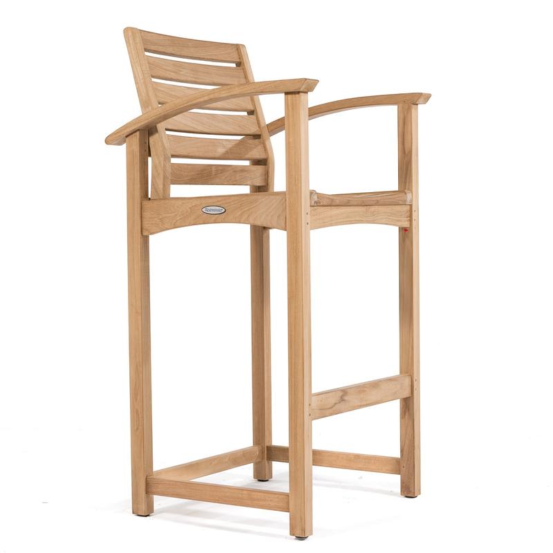 alt="70011 Somerset High Bar Stool with armrests low angled view on white background"