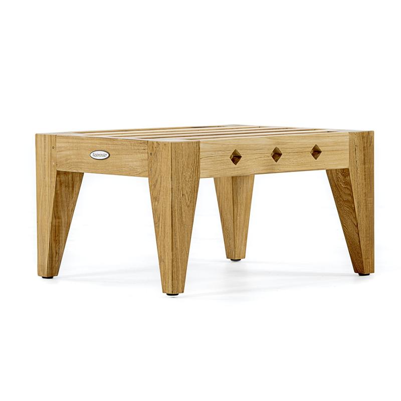 alt="teak wood ottomans for chairs"