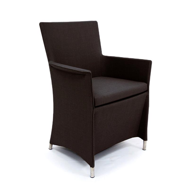 alt="29003TB Apollo Chair in tobacco textilene sling fabric angled front view on white background"