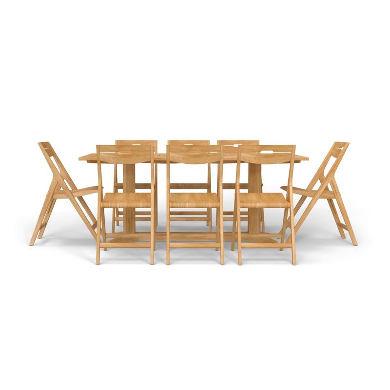 alt="Surf Pyramid Rectangular Teak Dining Set - Picture G"