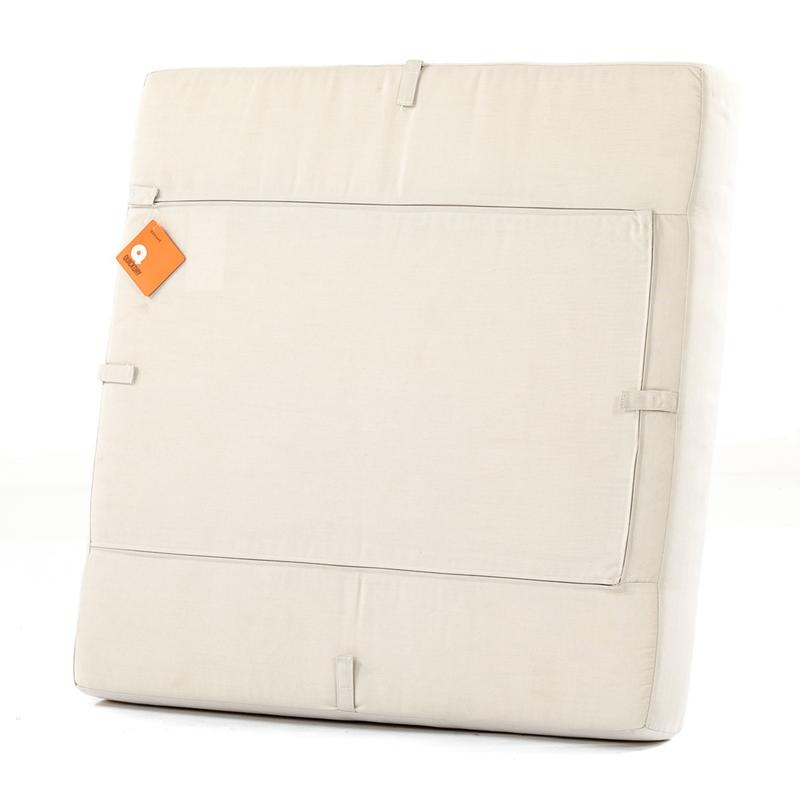alt=" 31006 malaga synthetic wicker coffee table cushion bottom view with attachment tabs on white background"