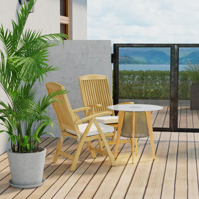 alt="3 pc Round Luna Reclining Bistro Set - Picture C"