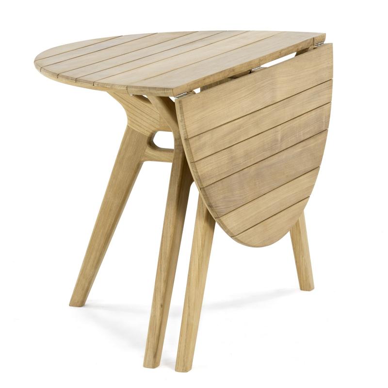 alt="15629  Surf Foldable 42 inch Round Table half folded on white background"