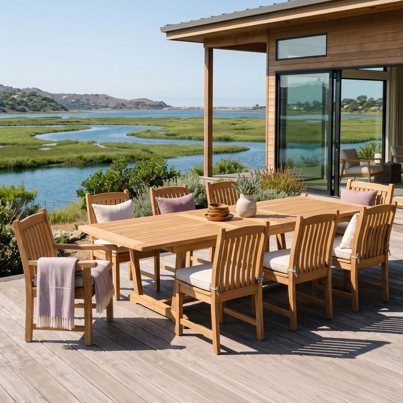alt="9 pc Veranda Teak Dining Set - Picture A"