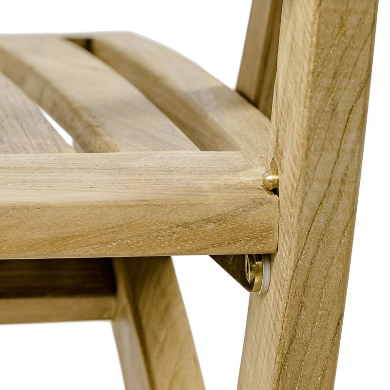 alt="teak patio furniture folding chair"