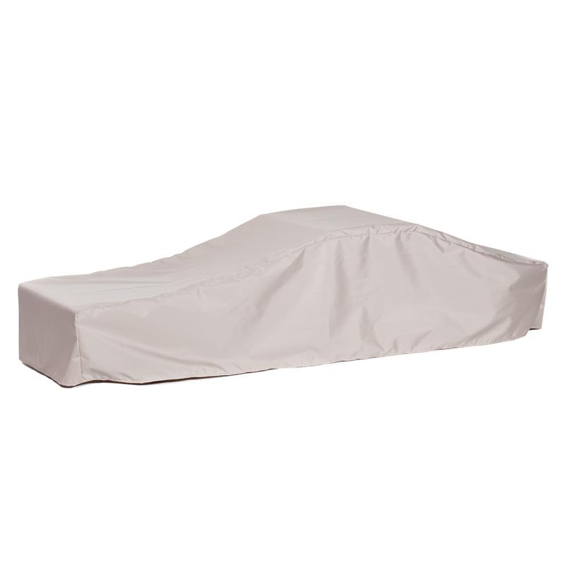 alt="66800DP Maya Chaise Cover for 16800DP Maya Teak Chaise in side angled view on white background "