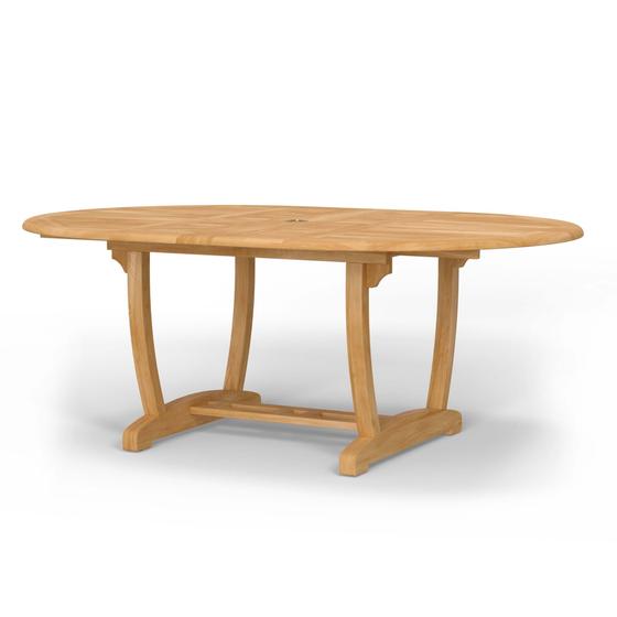 15548 Martinique Teak Extension Table angled view on white background