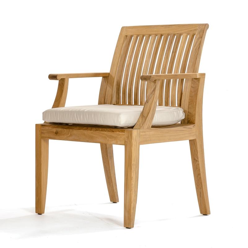 alt="11810 Laguna Dining Armchair with optional seat cushion angled left side view on white background"