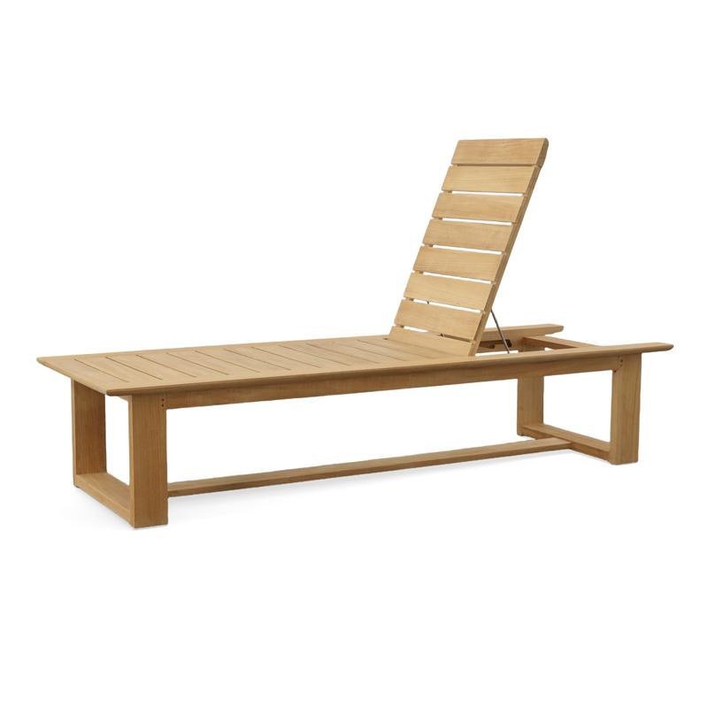 alt="16909 Horizon High Chaise Bench backrest reclined side angled on white background"