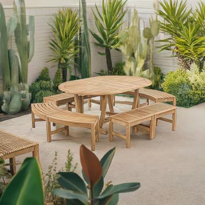 Martinique 7 pc Bench Dining Set