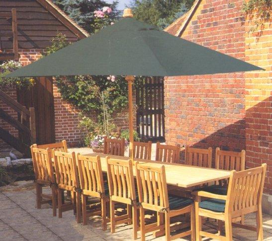 Rectangular Teak Umbrella 78 W x 118 L with Stainless Steel Hardware — picture A
