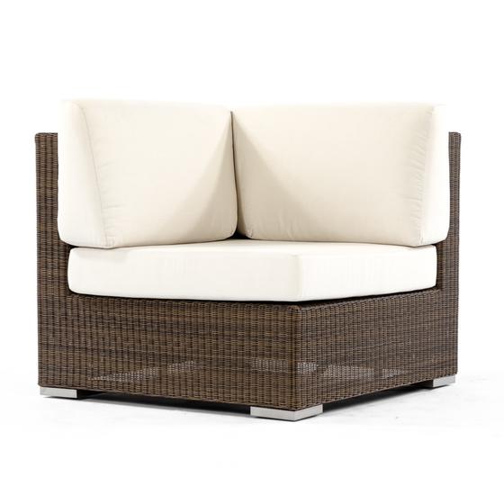 31002 malaga synthetic wicker deep seating corner sectional double back cushion and one corner seat cushion on white background