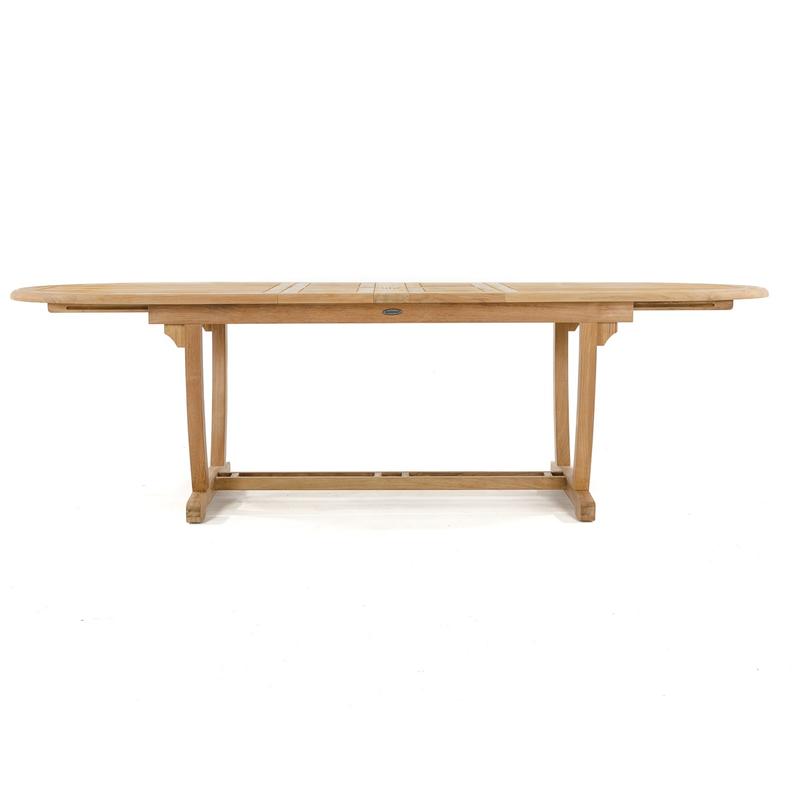 alt="15504 Montserrat Teak Table side profile on white background"