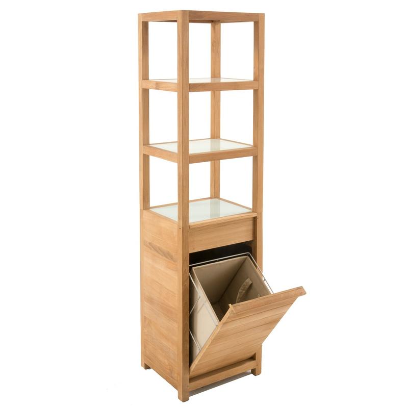 alt="18815F Pacifica Linen Tower angled view with linen drawer open on white background"