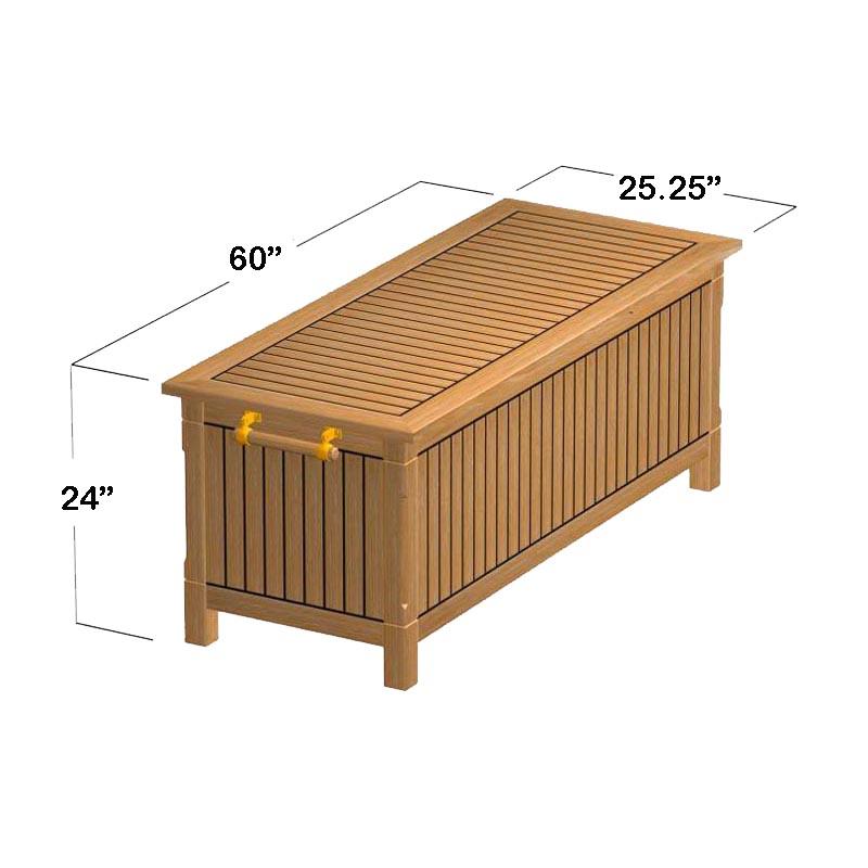 alt="5 ft Somerset Teak Storage Box - Picture L"