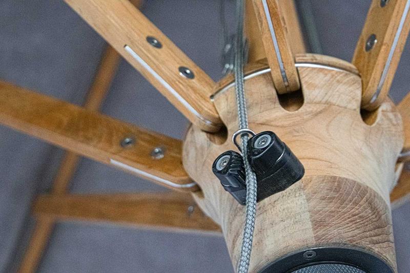 alt="10 ft Dia Round Teak Aluminum Umbrella - Picture B"