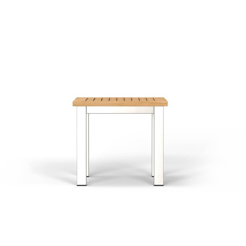 alt="Vogue End Table Teak & Stainless Steel - Picture D"