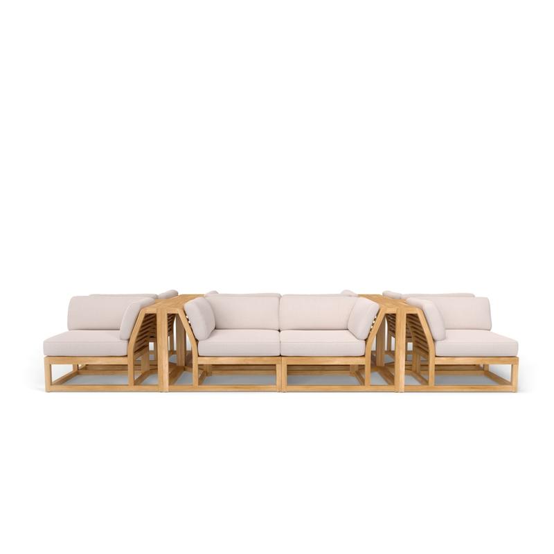 alt="70280 Maya 8 piece Lounge Set of 8 Maya Corner Sectionals in side view on white background"