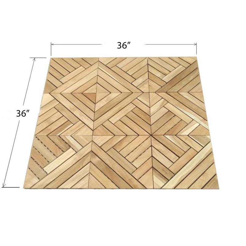 alt="18046 Teak Diamond H Type Floor Tiles 1 Carton measuring 10 sq ft autocad angled view of 4 on white background "