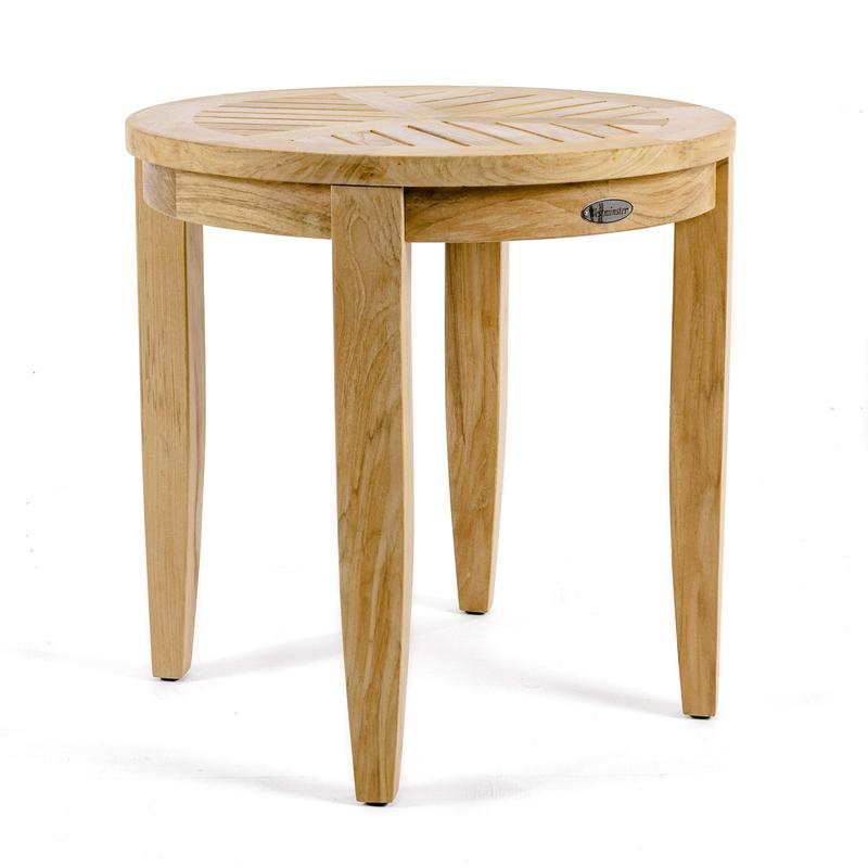 alt="14140 Laguna Teak Side Table in side angled view on white background"