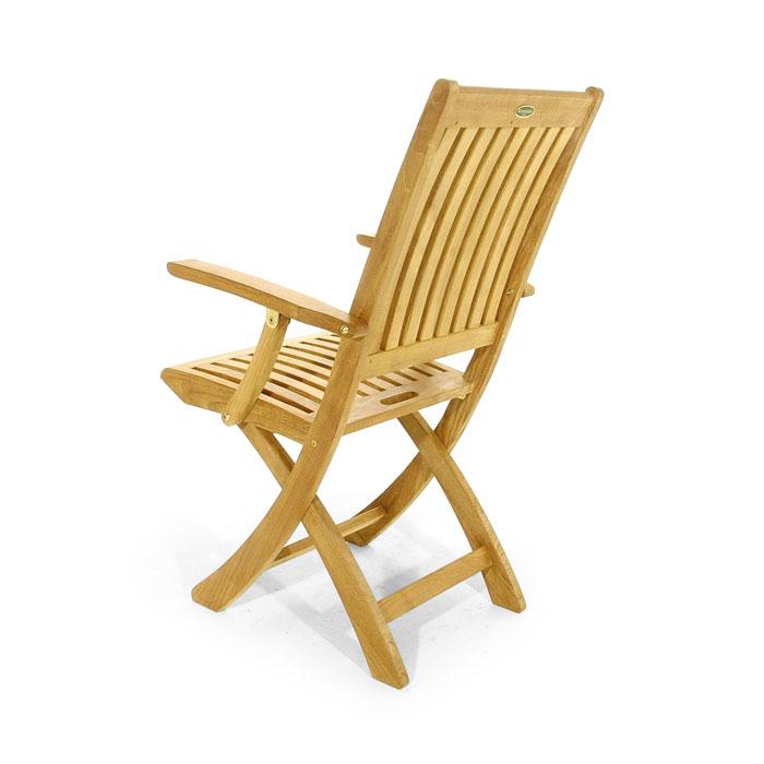 alt="Refurbished Barbuda Teak Folding Patio Chair - Picture D"