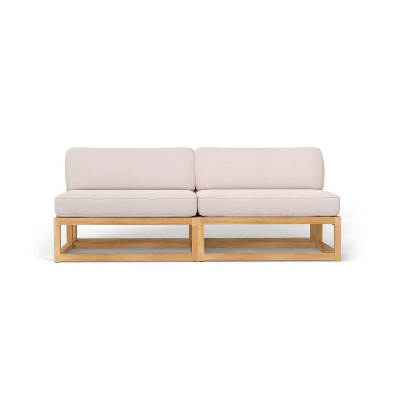 alt="70821 Maya Armless Love Seat showing 2 Maya Slipper Chairs in front view on white background"