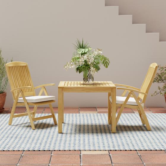 3 pc Reclining Teak Bistro Set