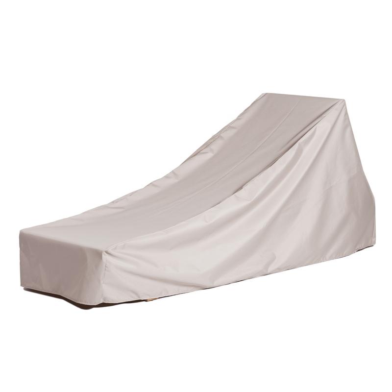 alt="66770 Horizon Chaise Lounger Cover for 16770 Horizon Teak Chaise Lounger side angled view on white background "