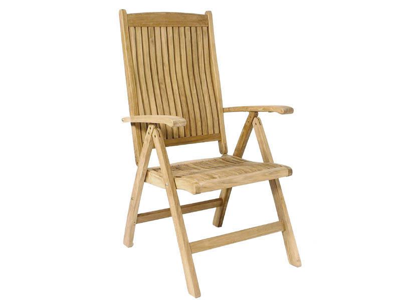 alt="70045 Hyatt Recliner teak armchair left side angled on white background"
