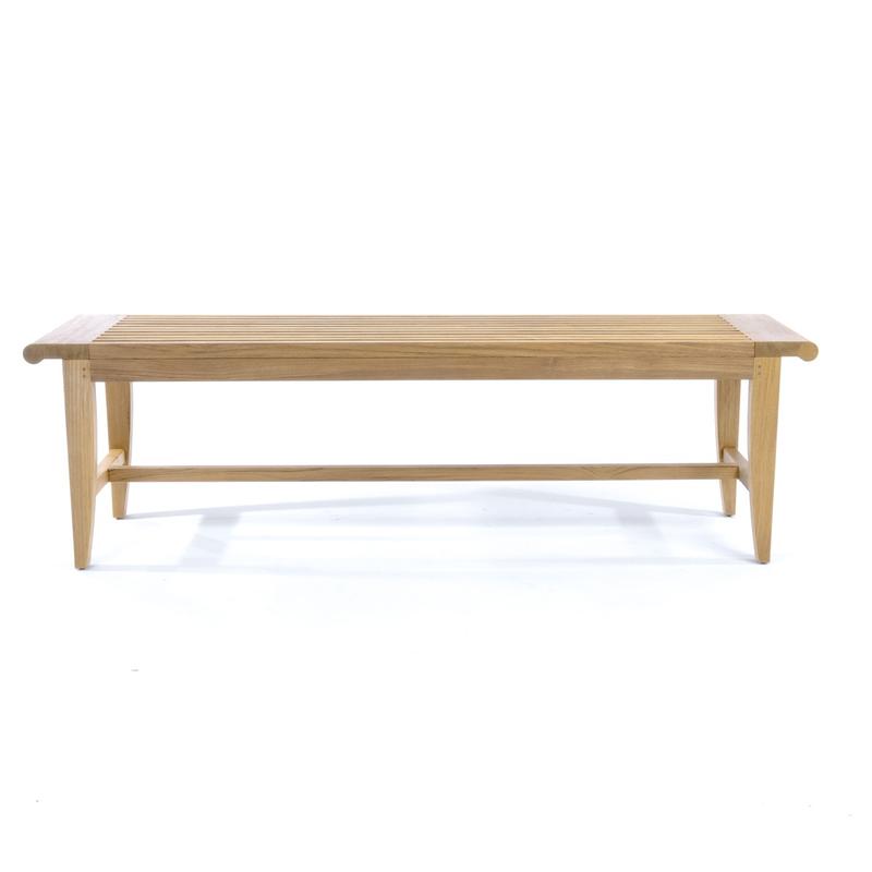 alt="13916 Laguna teak bench side profile on white background"