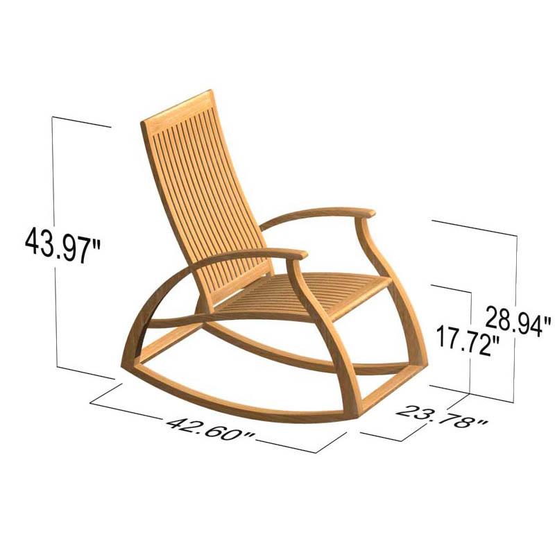alt="16419 Aria Teak Rocker autocad on white background"