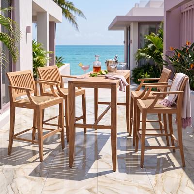 Laguna 5 pc Teak High Bar Set