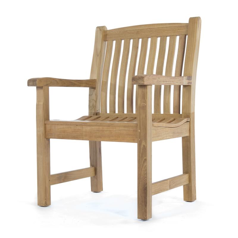 alt="12218 Veranda Teak Armchair showing angled view on white background"