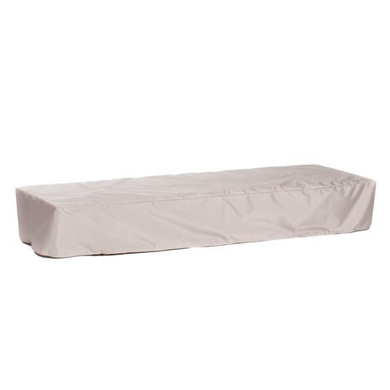 66909 Horizon High Bench Chaise Cover for 16770 Horizon teak High Chaise Bench in flat position side angled view on white background 