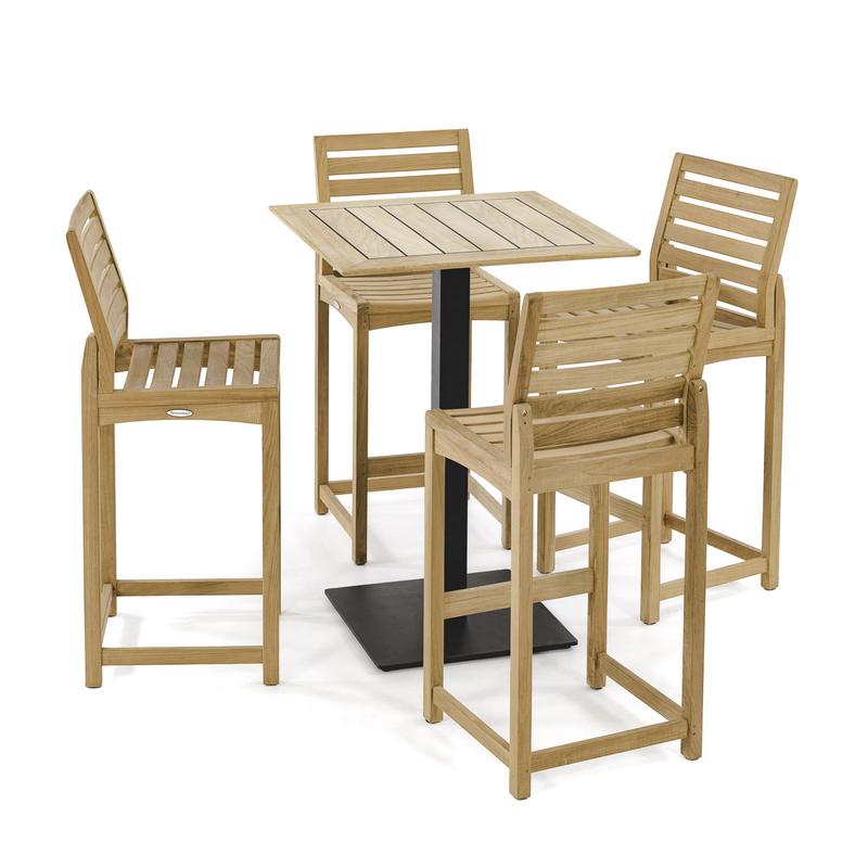 alt="Somerset 5 pc Commercial Teak Bar Set - Picture A"