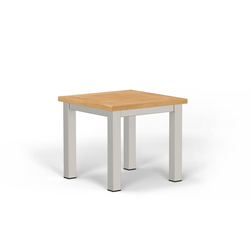 alt="Vogue End Table Teak & Stainless Steel - Picture C"