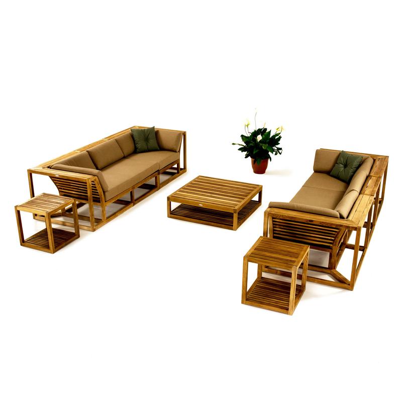 alt="Maya 7 pc Teak Double Sectional Sofa - Picture K"