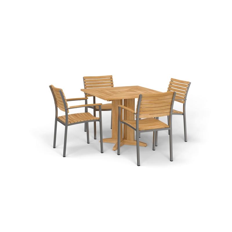 alt="5 pc Vogue Pyramid Teak Dining Set - Picture F"