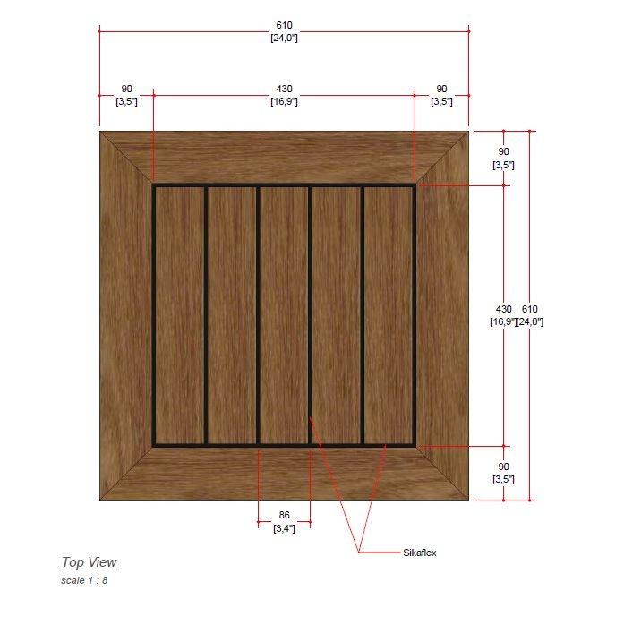 alt="70728 Vogue 24 x 24 Bar Table top autocad on white background"